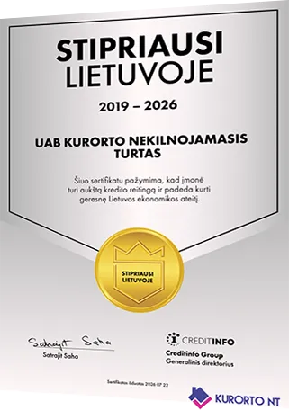Stipriausi Lietuvoje 2019-2026. UAB Kurorto nekilnojamasis turtas.